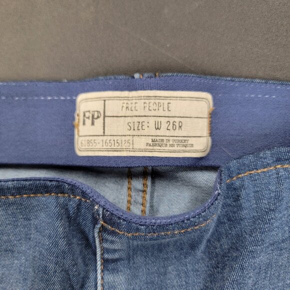 Free People Penny Pull On Flare Denim Jeans Womens 26 R Hippie Boho Trendy 70s - Picture 7 of 12